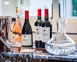 wines with decanter and ice bucket