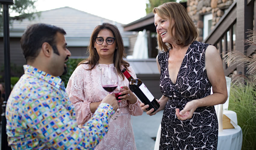 Winemaker Kari and guests